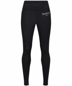 JUICY COUTURE BLACK HIGH WAISTED INTERLOCK LEGGING BOTTOMS