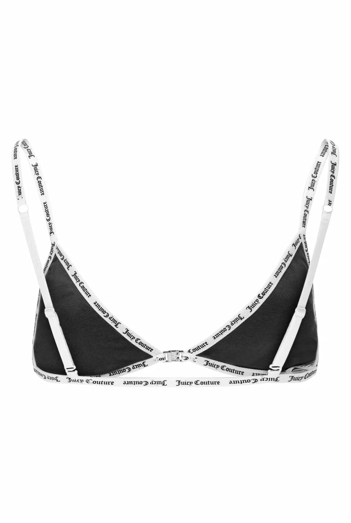 JUICY COUTURE SPRING SUMMER '22 COLLECTION BLACK ELASTIC TRIM TRIANGLE BRA