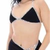 JUICY COUTURE SPRING SUMMER '22 COLLECTION BLACK ELASTIC TRIM TRIANGLE BRA