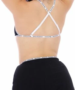 JUICY COUTURE SPRING SUMMER'22 COLLECTION BLACK ELASTIC TRIM TRIANGLE BRA