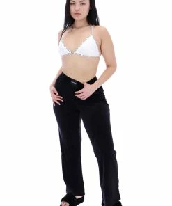 JUICY COUTURE LOUNGEWEAR WHITE ELASTIC TRIM TRIANGLE BRA