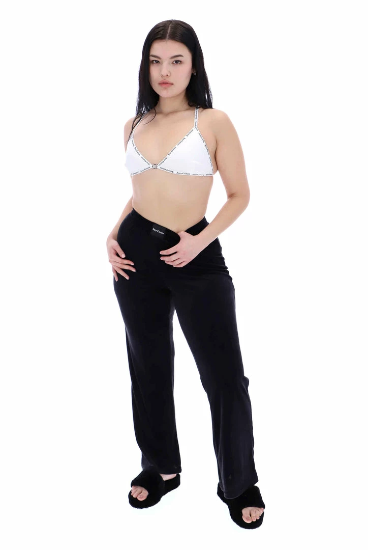 JUICY COUTURE LOUNGEWEAR WHITE ELASTIC TRIM TRIANGLE BRA