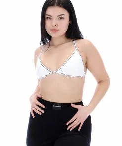 JUICY COUTURE LOUNGEWEAR WHITE ELASTIC TRIM TRIANGLE BRA