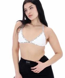 JUICY COUTURE LOUNGEWEAR WHITE ELASTIC TRIM TRIANGLE BRA