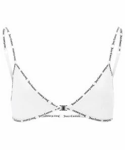 JUICY COUTURE LOUNGEWEAR WHITE ELASTIC TRIM TRIANGLE BRA
