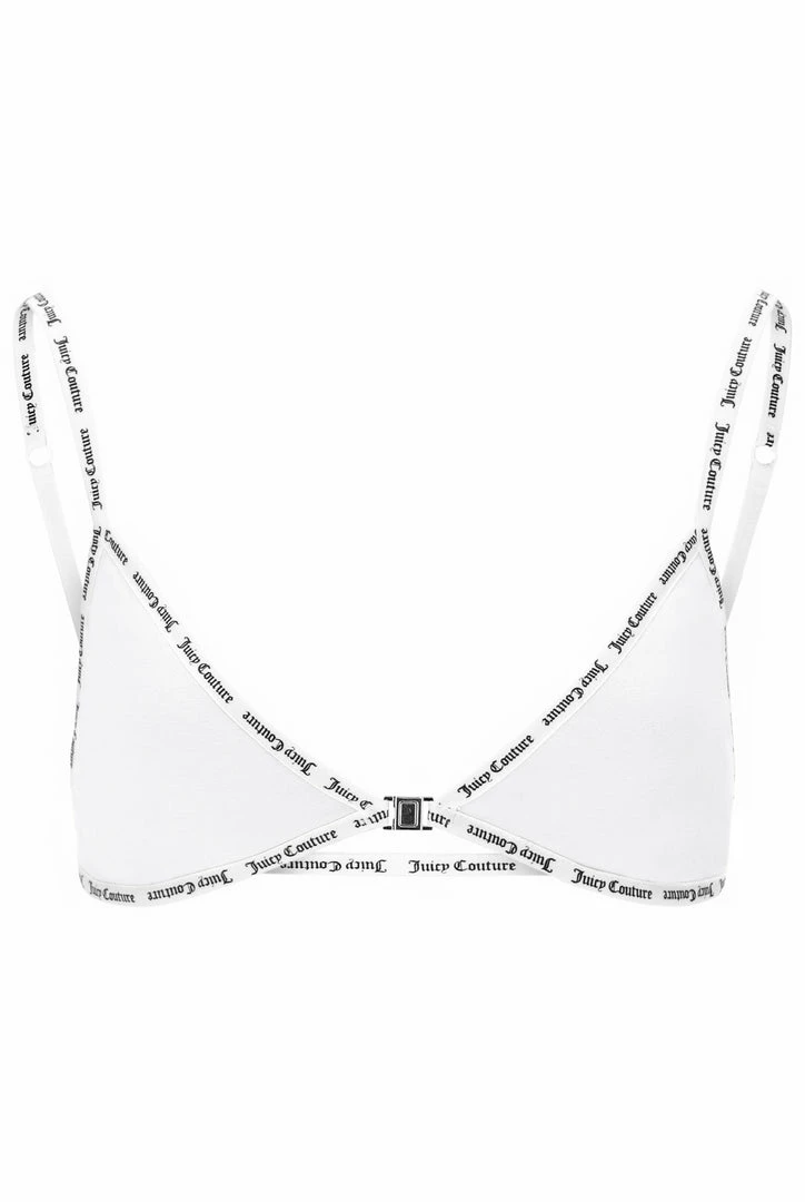 JUICY COUTURE LOUNGEWEAR WHITE ELASTIC TRIM TRIANGLE BRA
