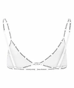 JUICY COUTURE LOUNGEWEAR WHITE ELASTIC TRIM TRIANGLE BRA