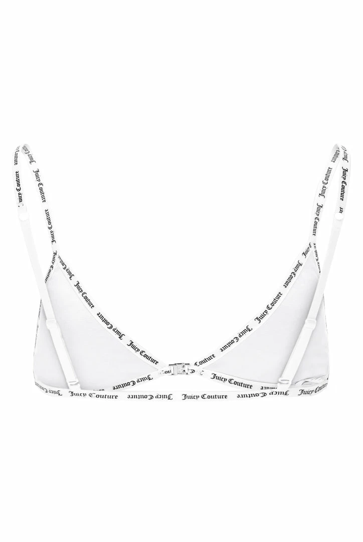 JUICY COUTURE LOUNGEWEAR WHITE ELASTIC TRIM TRIANGLE BRA