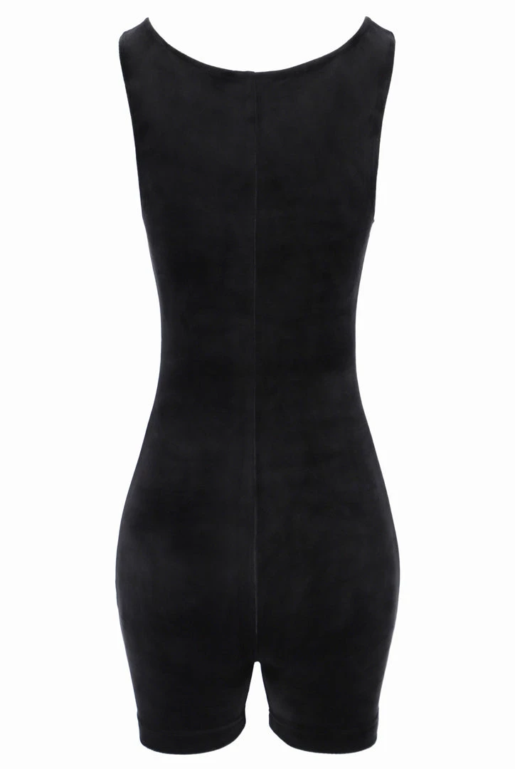 JUICY COUTURE BLACK VELOUR DIAMANTE ROMPER