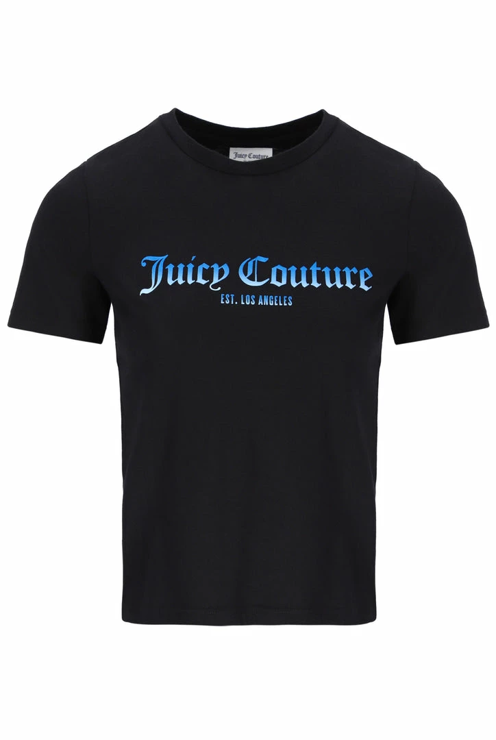 JUICY COUTURE BLACK UNISEX FLOCKED GRAPHIC TEE