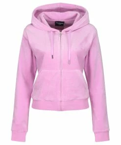 JUICY COUTURE ORCHID PINK CLASSIC VELOUR ROBERTSON HOODIE TRACKSUITS