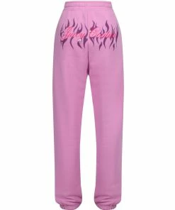 JUICY COUTURE ORCHID PINK FLAME GRAPHIC BOYFRIEND CUFFED JOGGERS