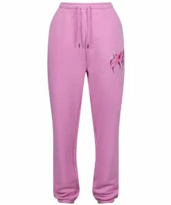 JUICY COUTURE ORCHID PINK FLAME GRAPHIC BOYFRIEND CUFFED JOGGERS