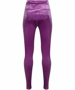 JUICY COUTURE PURPLE VELVET EMBROIDERED SPORTS LEGGINGS