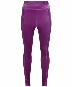 JUICY COUTURE PURPLE VELVET EMBROIDERED SPORTS LEGGINGS