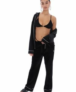 JUICY COUTURE BLACK VELVET PYJAMA PANTS BOTTOMS