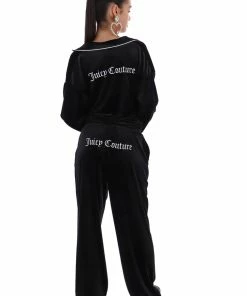 JUICY COUTURE BLACK VELVET PYJAMA PANTS BOTTOMS