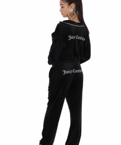 JUICY COUTURE BLACK VELVET PYJAMA PANTS BOTTOMS