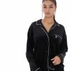 JUICY COUTURE TOPS BLACK VELVET PYJAMA SHIRT