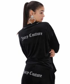 JUICY COUTURE TOPS BLACK VELVET PYJAMA SHIRT