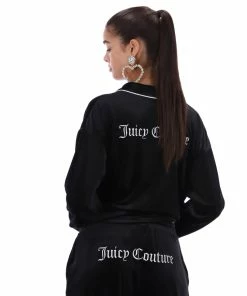 JUICY COUTURE BLACK VELVET PYJAMA PANTS BOTTOMS