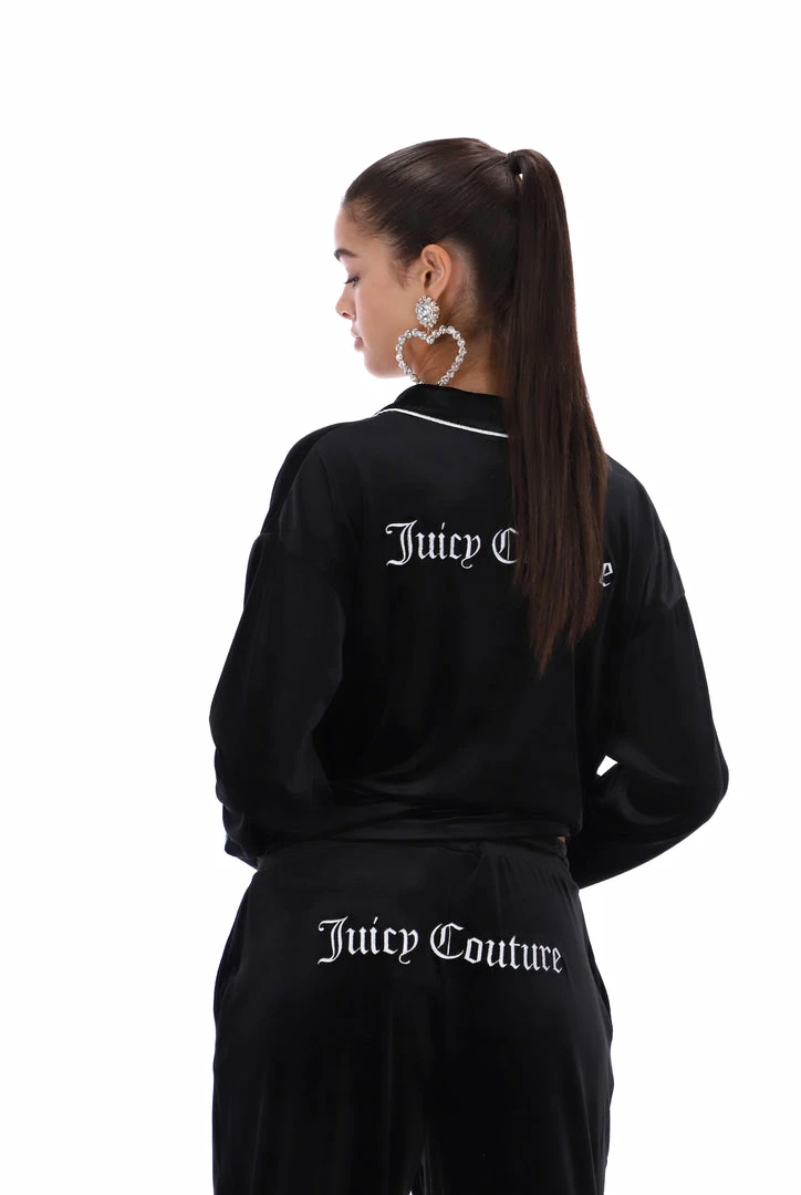 JUICY COUTURE BLACK VELVET PYJAMA PANTS BOTTOMS