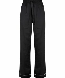 JUICY COUTURE BLACK SATIN PYJAMA TROUSERS BOTTOMS