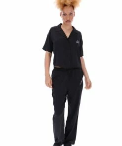 JUICY COUTURE BLACK SATIN SCRIPT PYJAMA TROUSERS