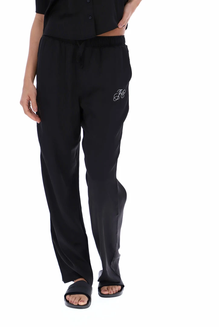 JUICY COUTURE BLACK SATIN SCRIPT PYJAMA TROUSERS