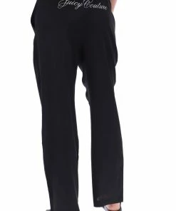 JUICY COUTURE BLACK SATIN SCRIPT PYJAMA TROUSERS