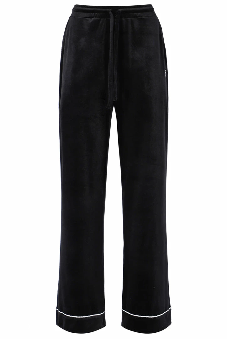 JUICY COUTURE BLACK VELVET PYJAMA PANTS BOTTOMS