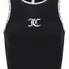 JUICY COUTURE SPRING SUMMER '22 COLLECTION BLACK ELASTIC TRIM TANK TOP