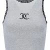 JUICY COUTURE SPRING SUMMER '22 COLLECTION SILVER MARL ELASTIC TRIM TANK TOP