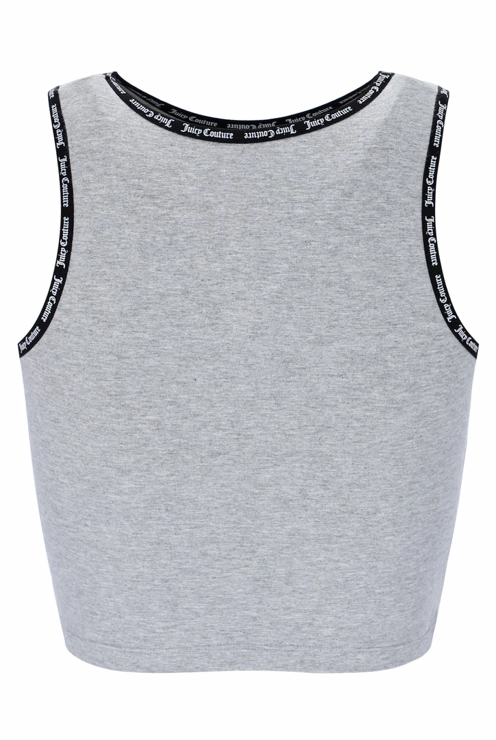 JUICY COUTURE SPRING SUMMER '22 COLLECTION SILVER MARL ELASTIC TRIM TANK TOP