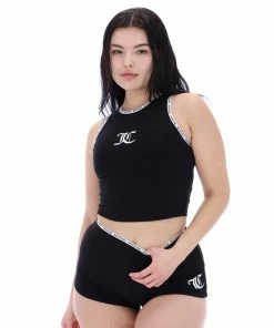 JUICY COUTURE BLACK ELASTIC TRIM SHORTS