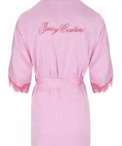 JUICY COUTURE PINK PETAL SATIN LACE KIMONO LINGERIE & NIGHTWEAR