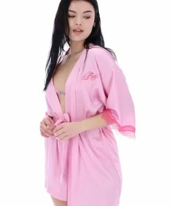 JUICY COUTURE PINK PETAL SATIN LACE KIMONO LINGERIE & NIGHTWEAR