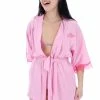 JUICY COUTURE PINK PETAL SATIN LACE KIMONO LINGERIE & NIGHTWEAR