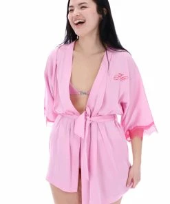 JUICY COUTURE PINK PETAL SATIN LACE KIMONO LINGERIE & NIGHTWEAR