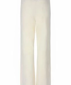 JUICY COUTURE CREAM RIB VELOUR WIDE LEG BOTTOMS