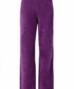 JUICY COUTURE TRACKSUITS PURPLE RIB VELOUR WIDE LEG BOTTOMS