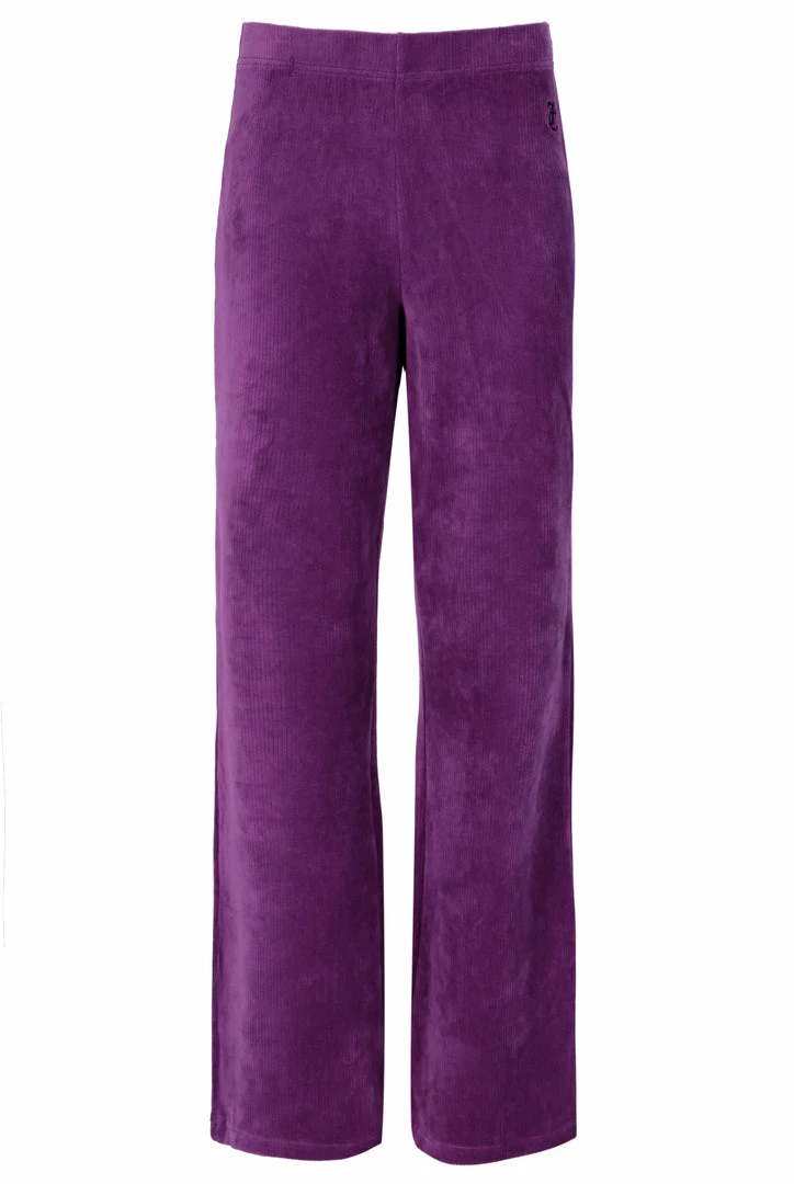 JUICY COUTURE TRACKSUITS PURPLE RIB VELOUR WIDE LEG BOTTOMS