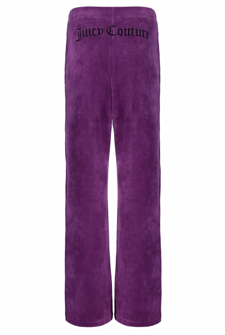JUICY COUTURE TRACKSUITS PURPLE RIB VELOUR WIDE LEG BOTTOMS