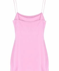 JUICY COUTURE DRESSES ORCHID PINK SATIN DIAMANTE SLIP DRESS