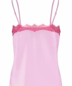 JUICY COUTURE TOPS PINK PETAL SATIN LACE CAMI