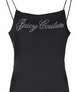 JUICY COUTURE BLACK SATIN DIAMANTE CAMI