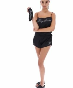 JUICY COUTURE BLACK DIAMANTE SATIN EYE MASK