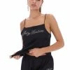 JUICY COUTURE BLACK SATIN DIAMANTE CAMI