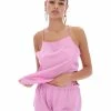 JUICY COUTURE TOPS ORCHID PINK SATIN DIAMANTE CAMI