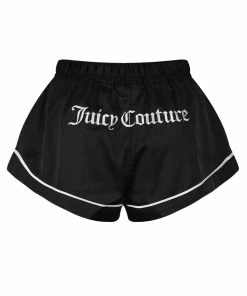 JUICY COUTURE BLACK SATIN PYJAMA SHORTS BOTTOMS